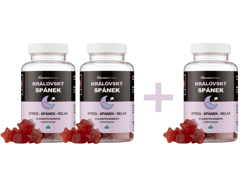Království zdraví 2+1 Královský želé pro podporu hlubokého spánku, 3x60 gumových bonbónů