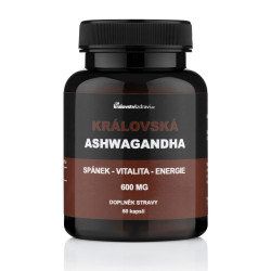 Království zdraví Královská Ashwagandha 600 mg, extrakt z Ašvagandy s 5 % withanolidů, 60 kapslí