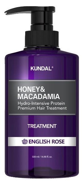 KUNDAL Honey&Macadamia Treatment - hydrointenzivní proteinová kůra na vlasy s anglickou růží 500 ml