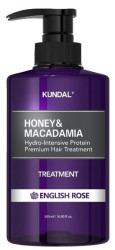 KUNDAL Honey&Macadamia Treatment - hydrointenzivní proteinová kůra na vlasy s anglickou růží 500 ml