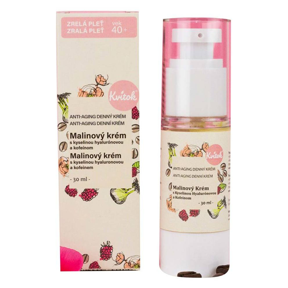 KVITOK Denní malinový krém s kofeinem 40+ 30 ml
