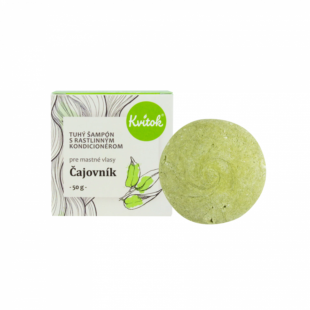 Kvitok Tuhý šampon s kondicionérem pro mastné vlasy Čajovník 50 g