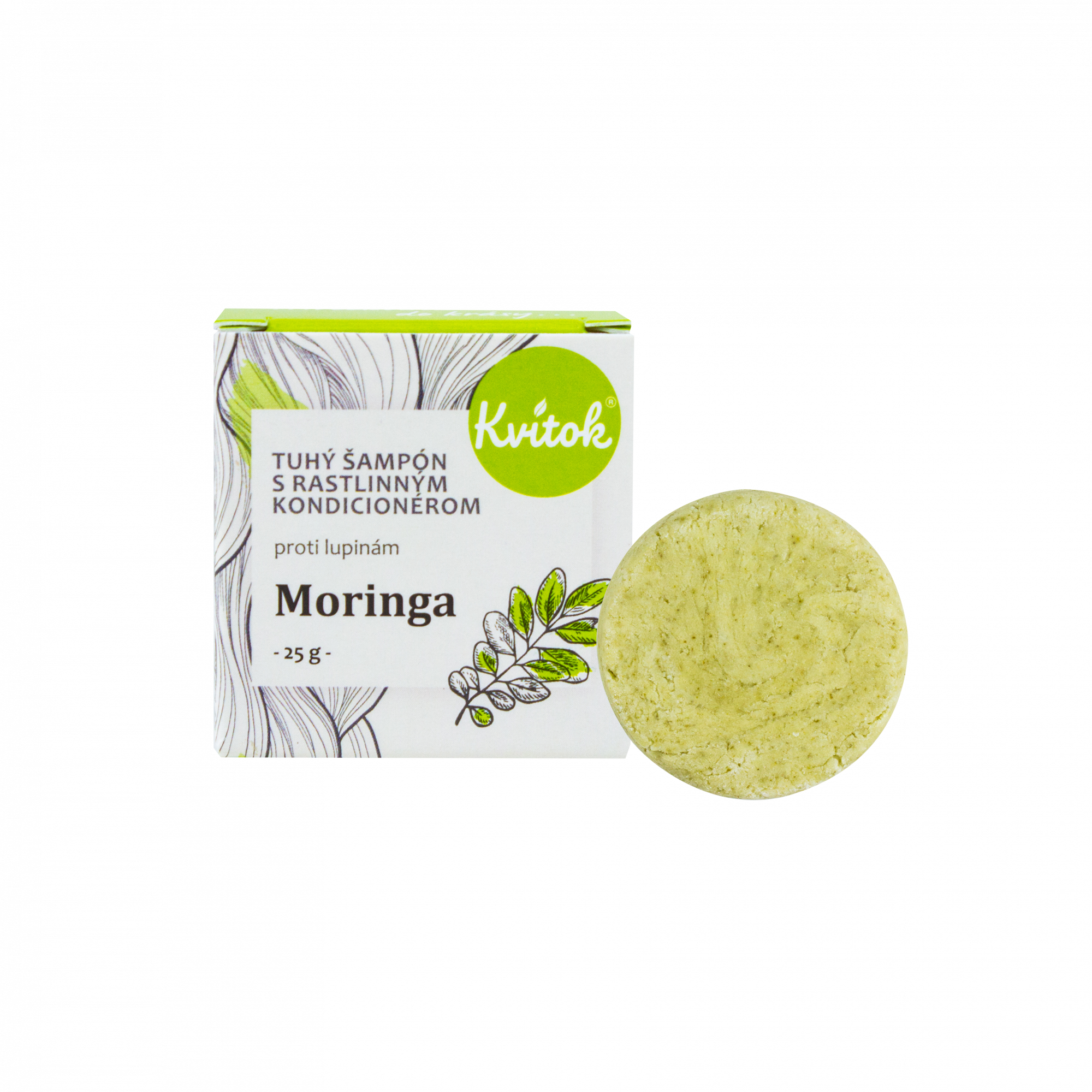 Kvitok Tuhý šampon s kondicionérem proti lupům Moringa 25 g