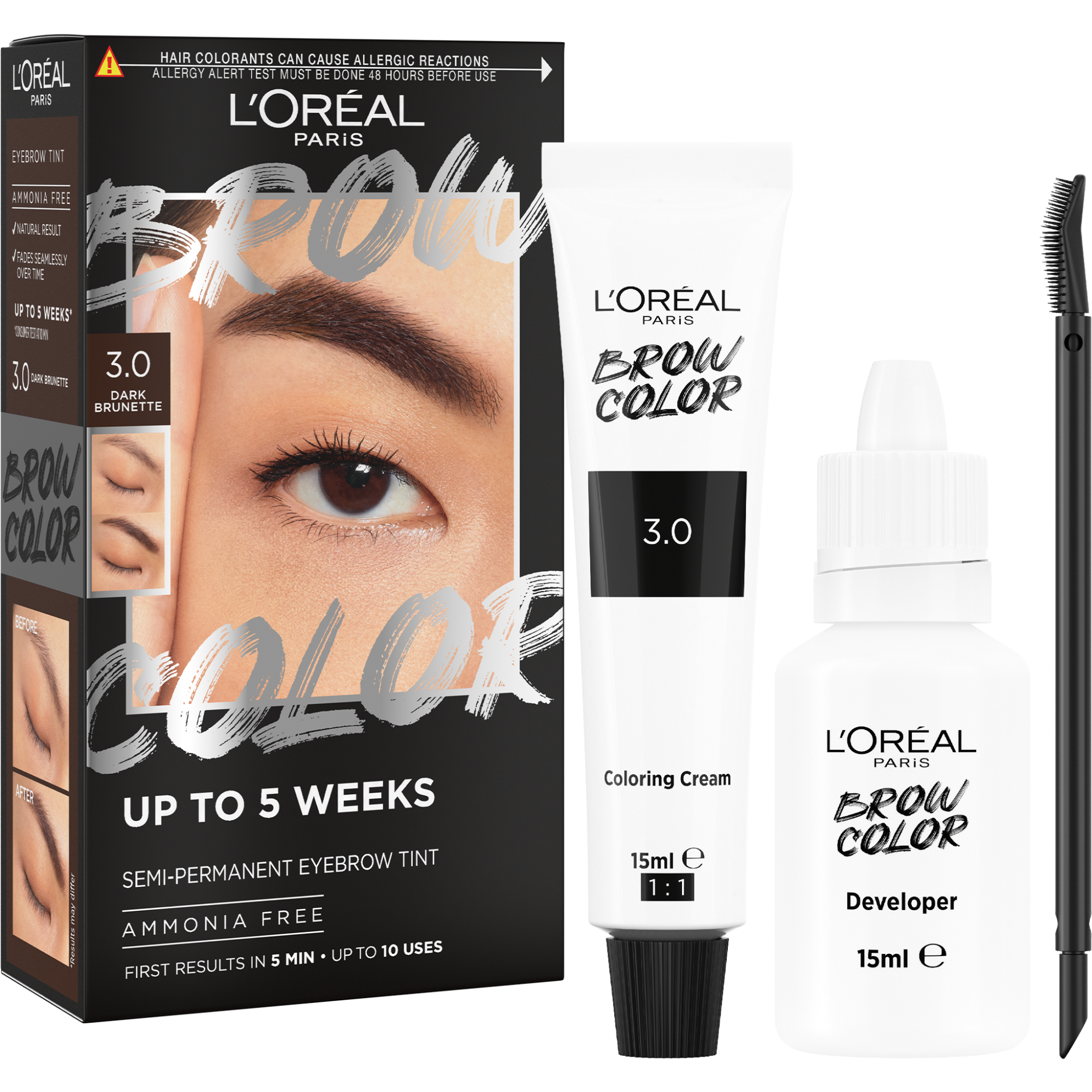L'ORÉAL PARIS Brow Color 3.0 Dark Brunette semi-permanentní barva na obočí