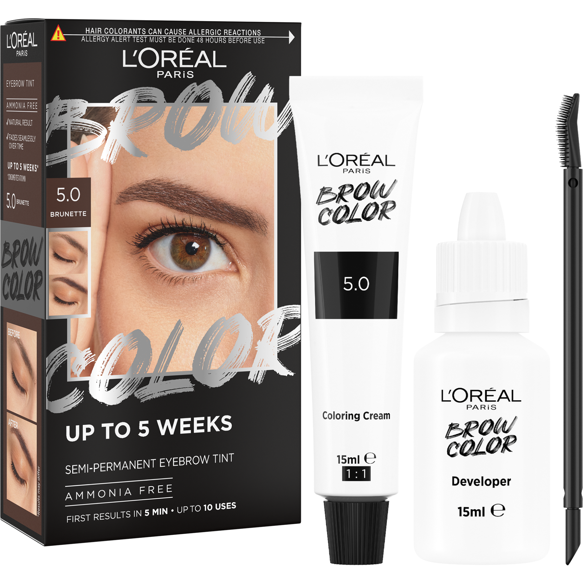 L'ORÉAL PARIS Brow Color 5.0 Brunette semi-permanentní barva na obočí