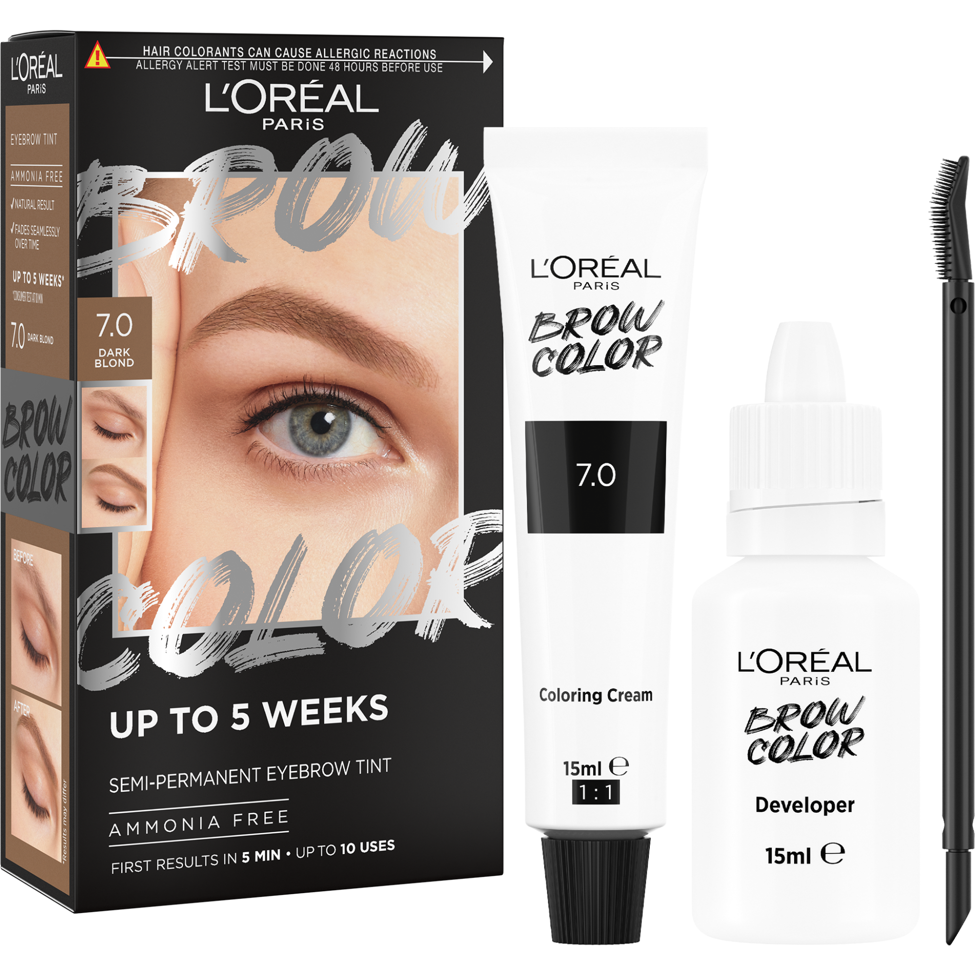 L'ORÉAL PARIS Brow Color 7.0 Dark Blond semi-permanentní barva na obočí