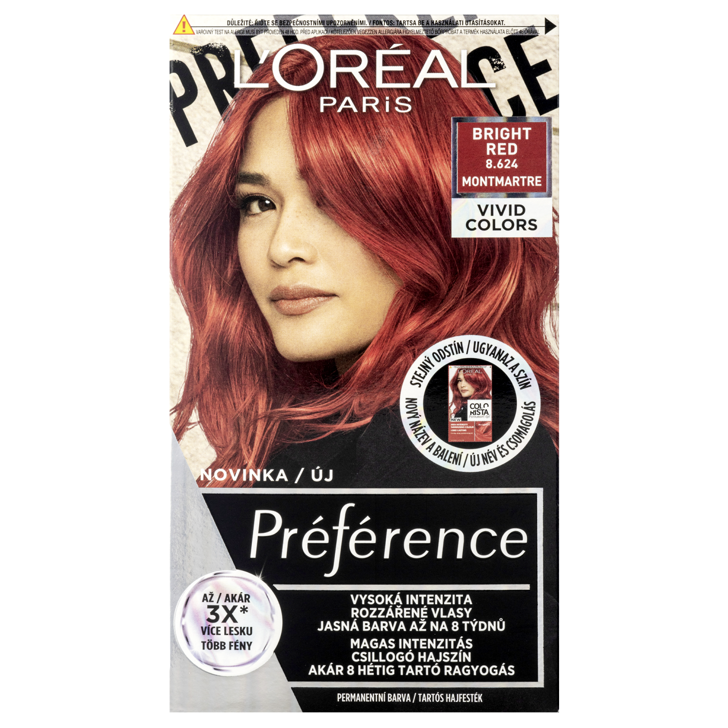 L'ORÉAL PARIS Préférence Vivid Colors permanentní barva na vlasy 8.624 Montmartre 150 ml