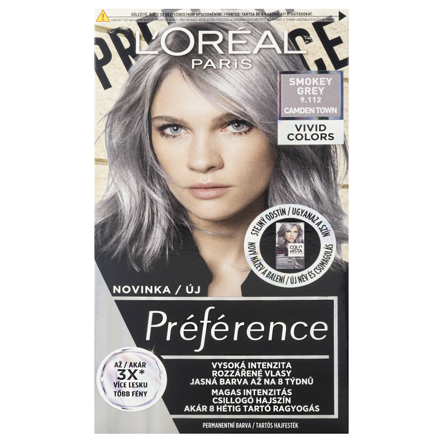 L'ORÉAL PARIS Préférence Vivid Colors permanentní barva na vlasy 9.112 Camden Town 150 ml