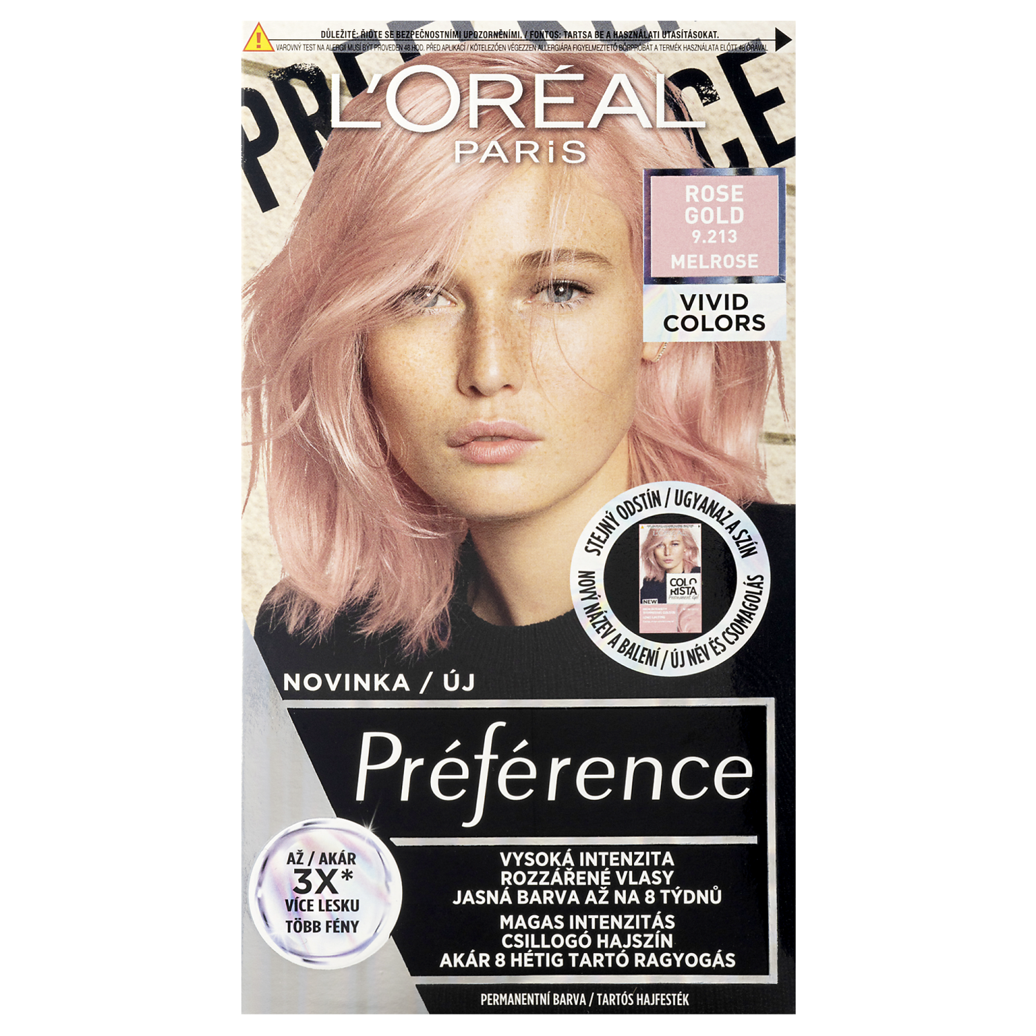 L'ORÉAL PARIS Préférence Vivid Colors permanentní barva na vlasy 9.213 Melrose 150 ml