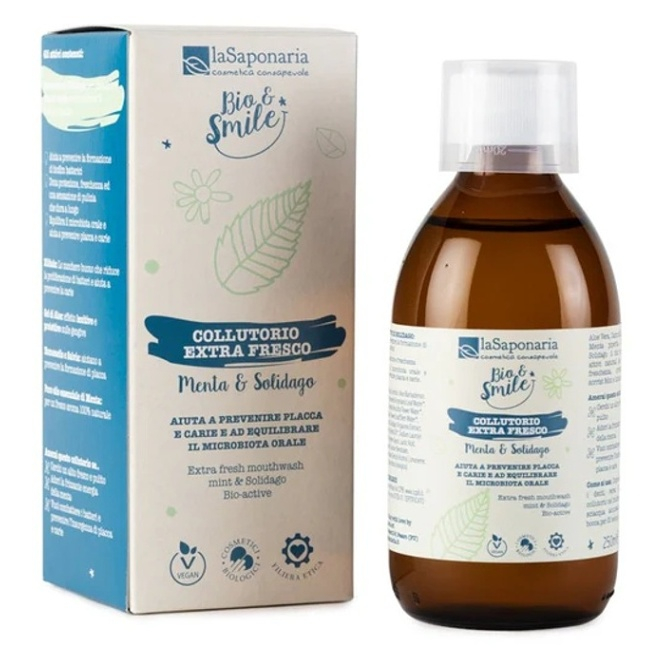 LA SAPONARIA Extra svěží ústní voda s mátou a zlatobýlem BIO 250 ml