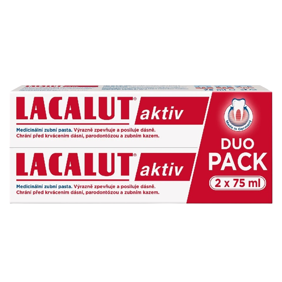 LACALUT Aktiv duopack, zubní pasta 2 x 75 ml