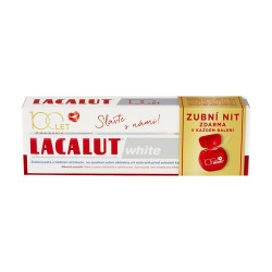 LACALUT White zubní pasta 75ml+dentální niť 100 let edice