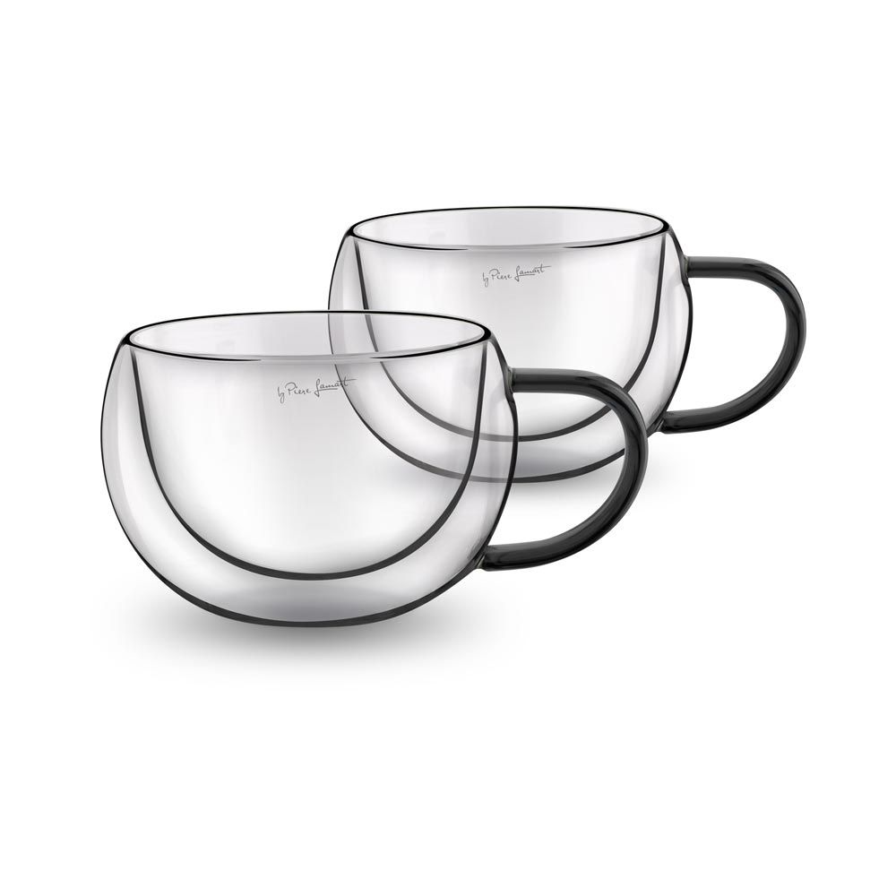 LAMART LT9114 Vaso sklenice cappuccino 270 ml 2 ks černé