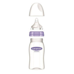 Lansinoh skleněná kojenecká láhev 240ml s NaturalWave TM savičkou (M)
