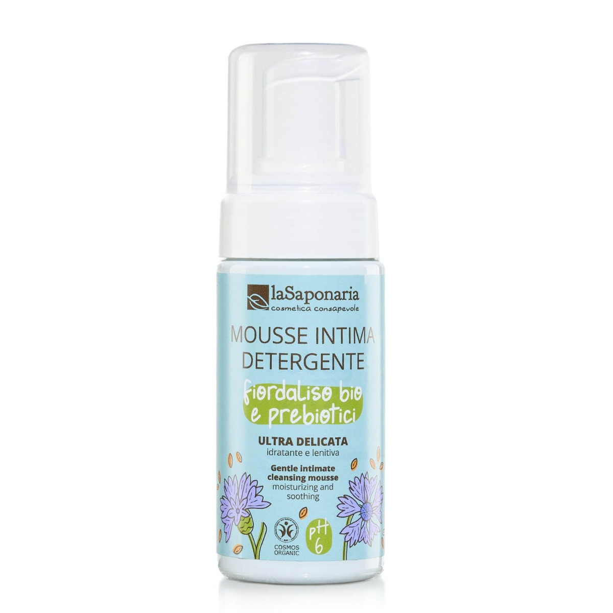 laSaponaria Intimní mycí pěna s chrpou & prebiotiky BIO 100 ml