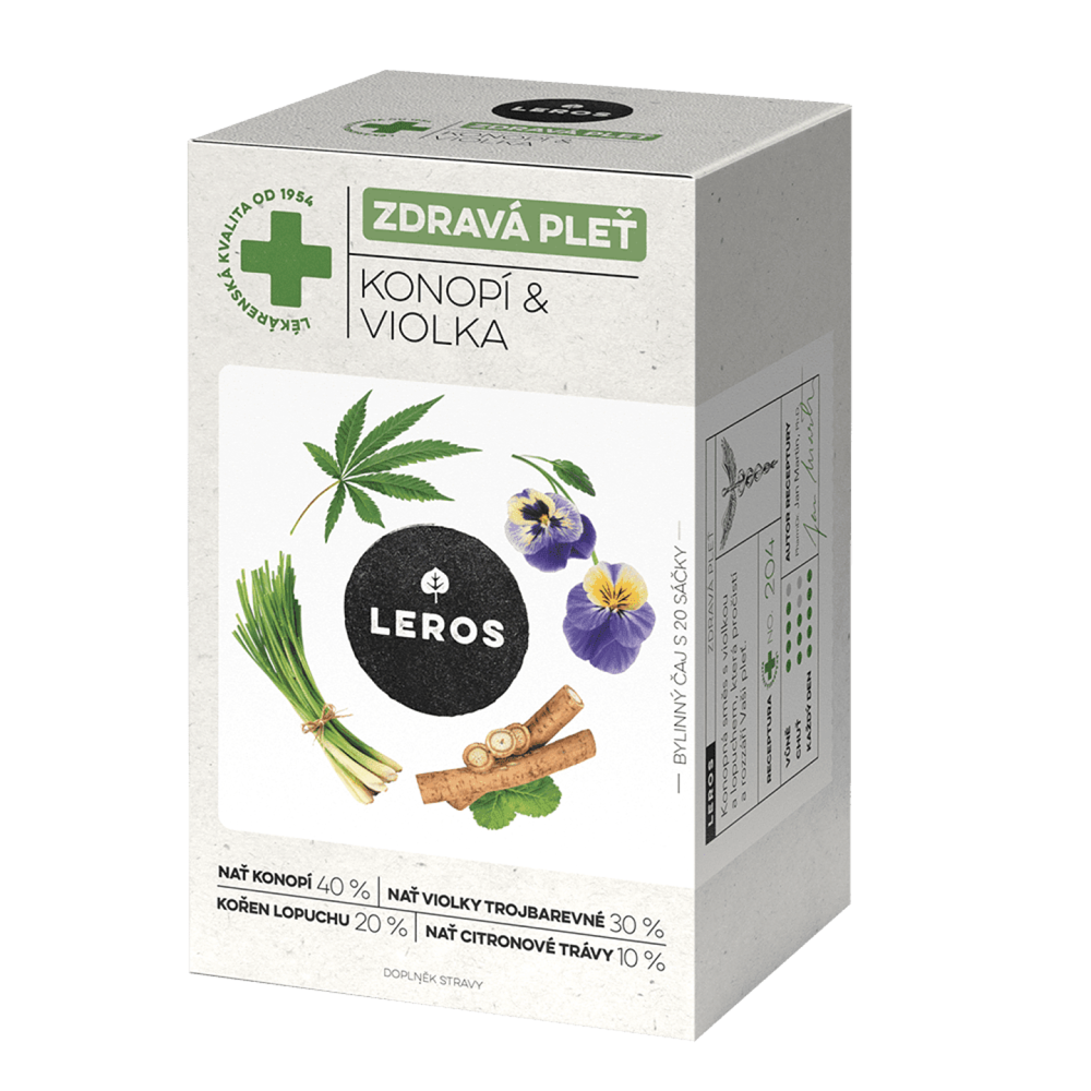 LEROS Zdravá pleť konopí & violka 20 sáčků