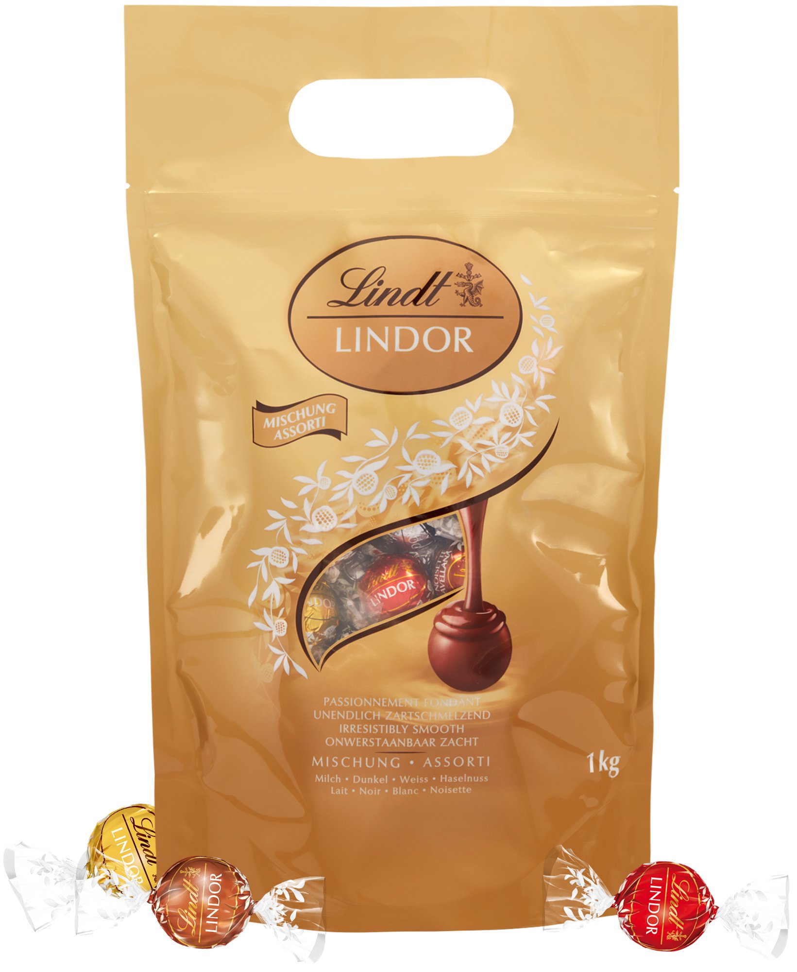 LINDT Lindt Lindor čokoládové pralinky směs zlatý mix 1000 g