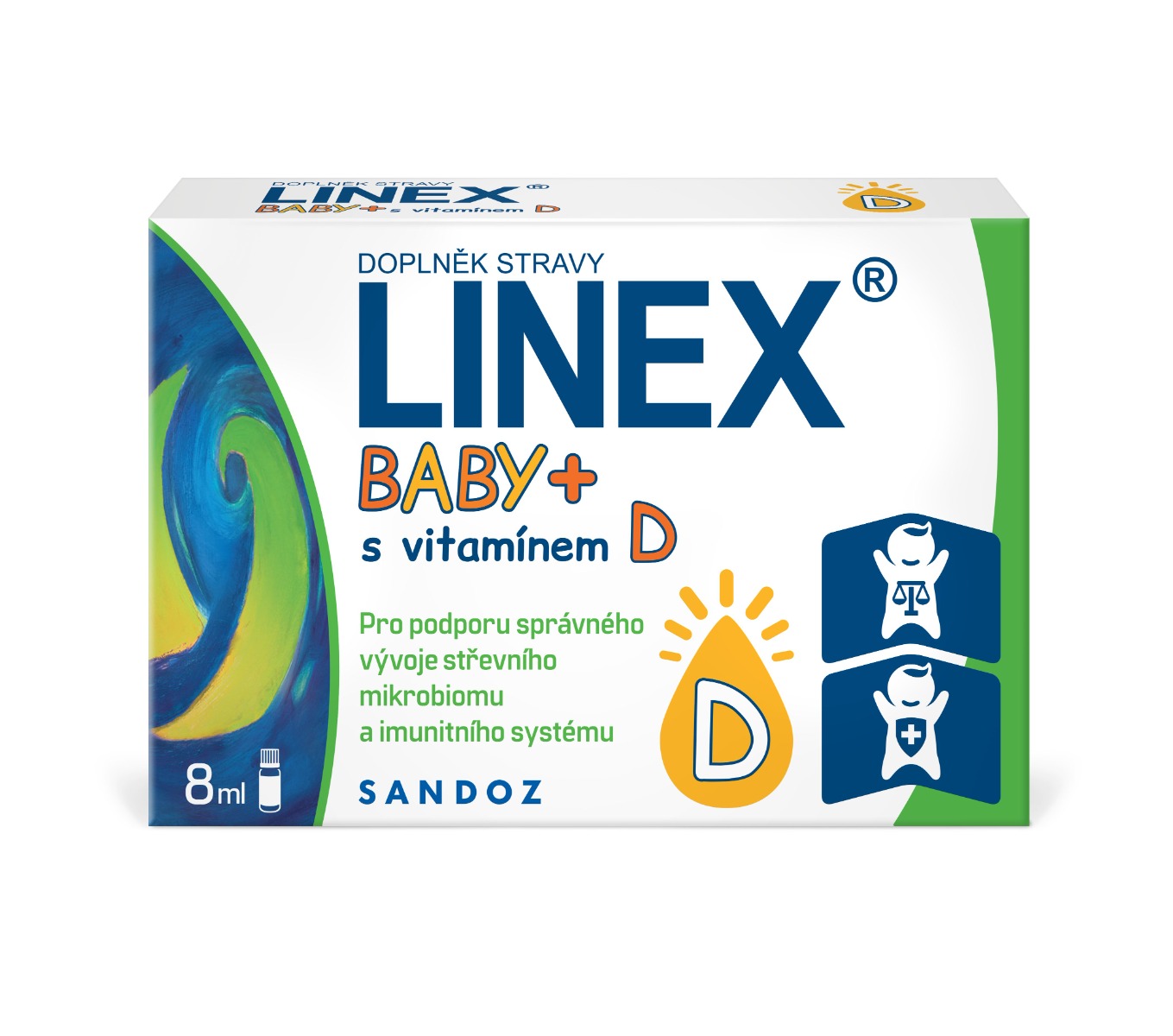 Linex Baby + s vitamínem D 8 ml