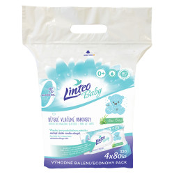 LINTEO Baby Vlhčené ubrousky Aloe Vera 4 x 80 ks