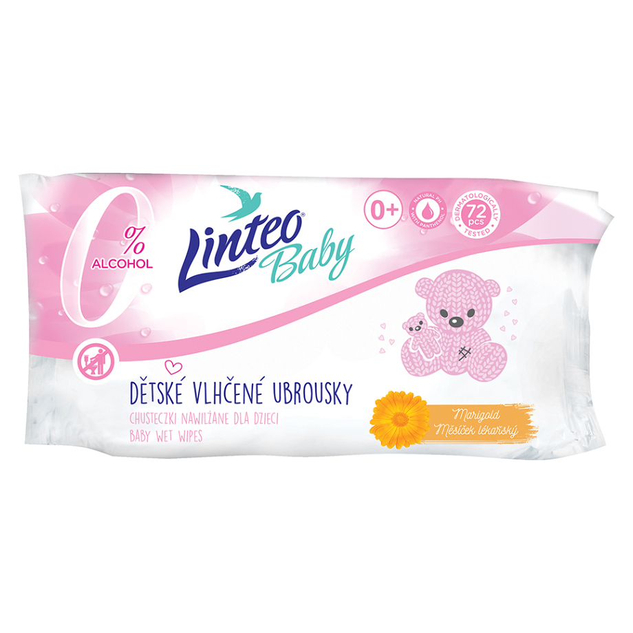 LINTEO Baby Vlhčené ubrousky Soft & Cream 72 ks