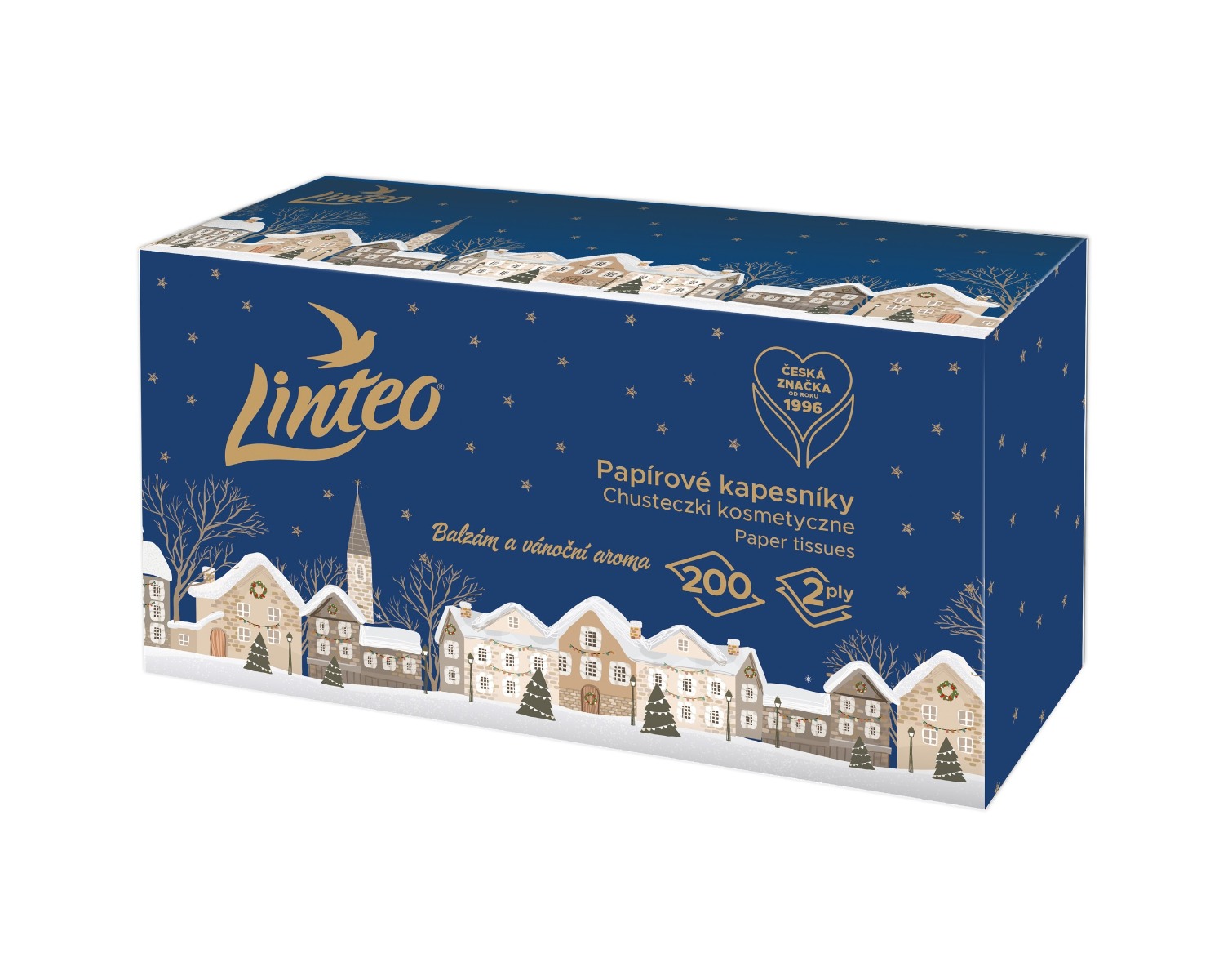 Linteo Den&Noc Papírové kapesníky 2vrstvé box 200 ks
