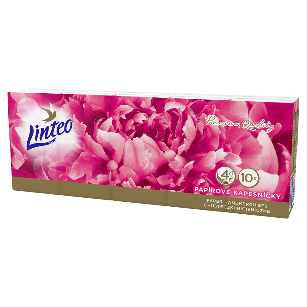 LINTEO Premium Papírové kapesníky 4-vrstvé 10x10 ks