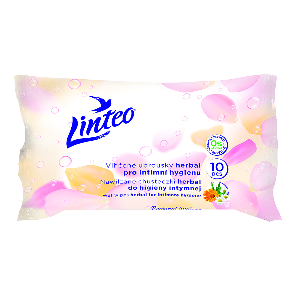 LINTEO Vlhčené ubrousky intimní 1-vrstvé 10 ks