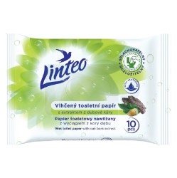 LINTEO Vlhčený toaletní papír s extraktem z dubové kůry 10 ks