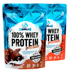 Lionlab 100 % Whey Protein 750 g AKCE 1+1 čokoláda + jahoda