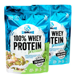 Lionlab 100 % Whey Protein 750 g AKCE 1+1 pistácie + kokos