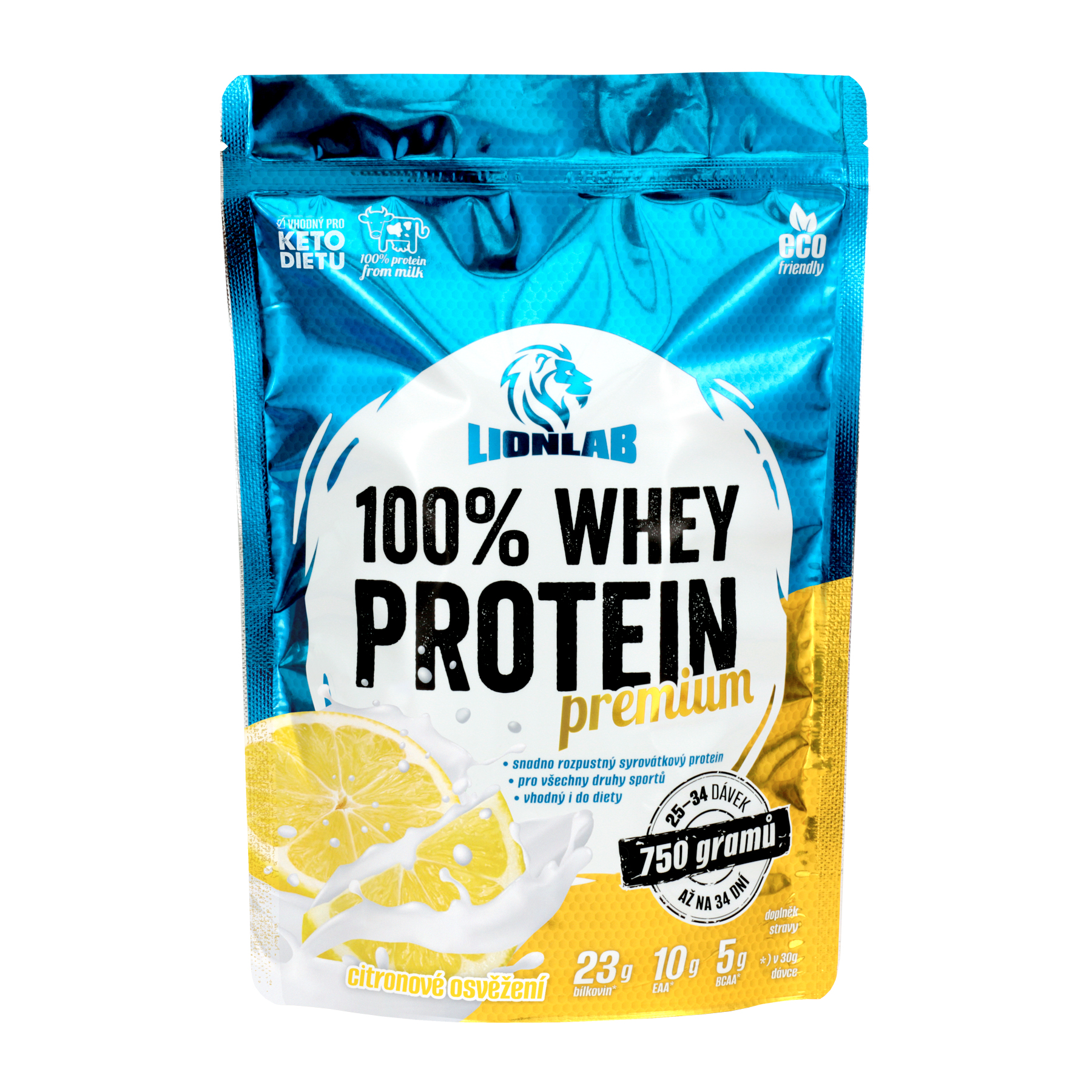 Lionlab 100 % Whey Protein 750 g citronové osvěžení