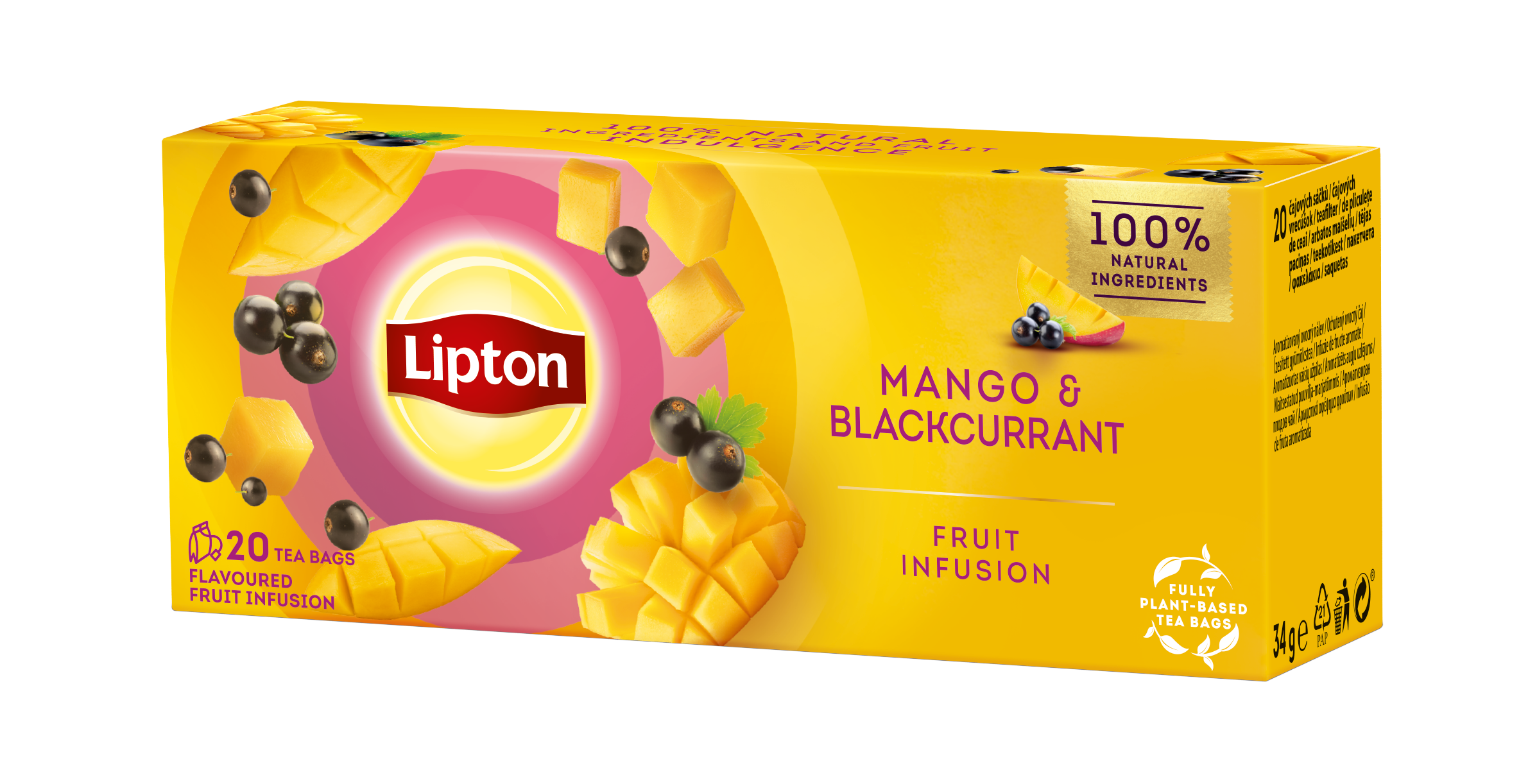 Lipton Mango & Blackcurrant porcovaný čaj 20x1,7 g