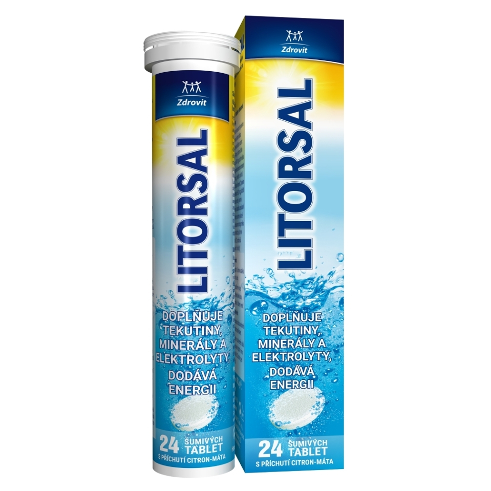 LITORSAL Šumivé tablety citron-máta 24 kusů
