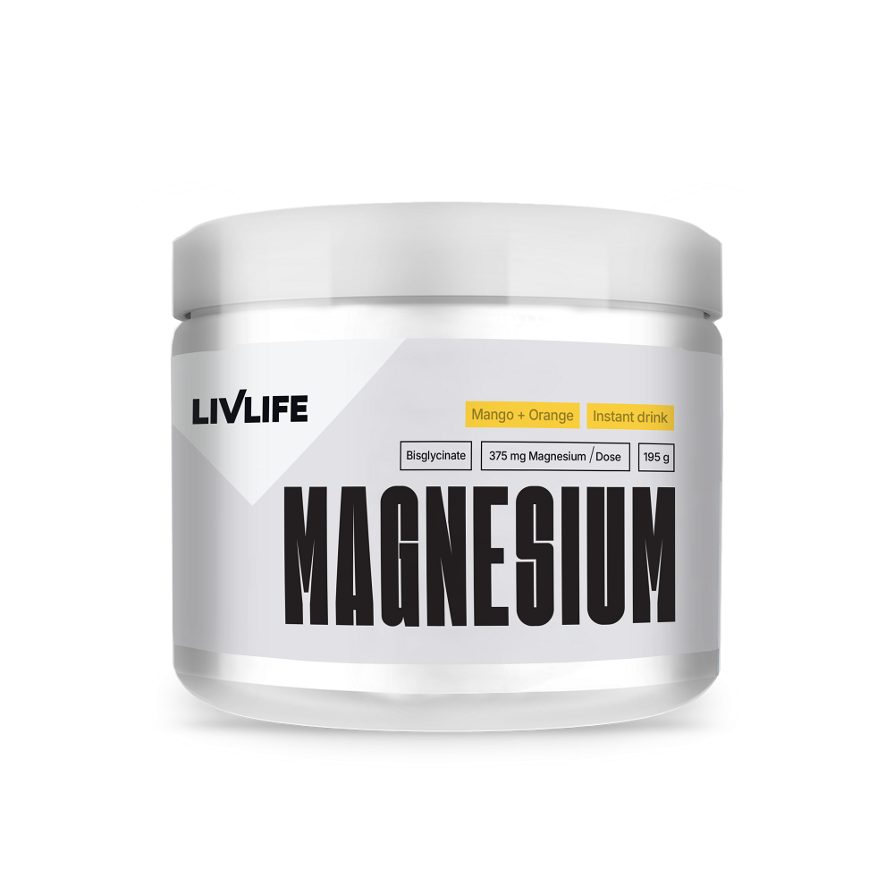 LIVLIFE Magnesium bysglicinate 12% drink mango + pomeranč 195 g