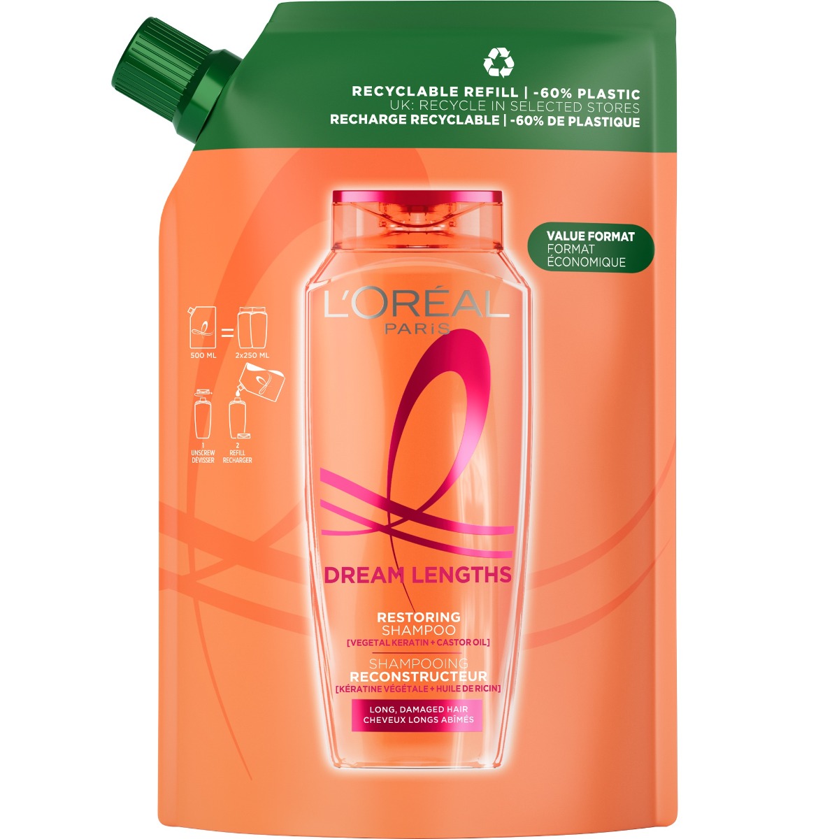 Loréal Paris Elseve Dream Long náhradní náplň do šamponu 500 ml