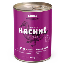 LOUIE Kachní s rýží konzerva pro psy 400 g