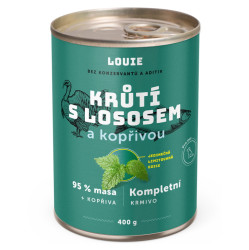 LOUIE Krůtí s lososem a kopřivou konzerva pro psy 400 g