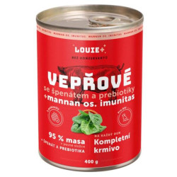 LOUIE Vepřové špenát a prebiotika konzerva pro psy 400 g