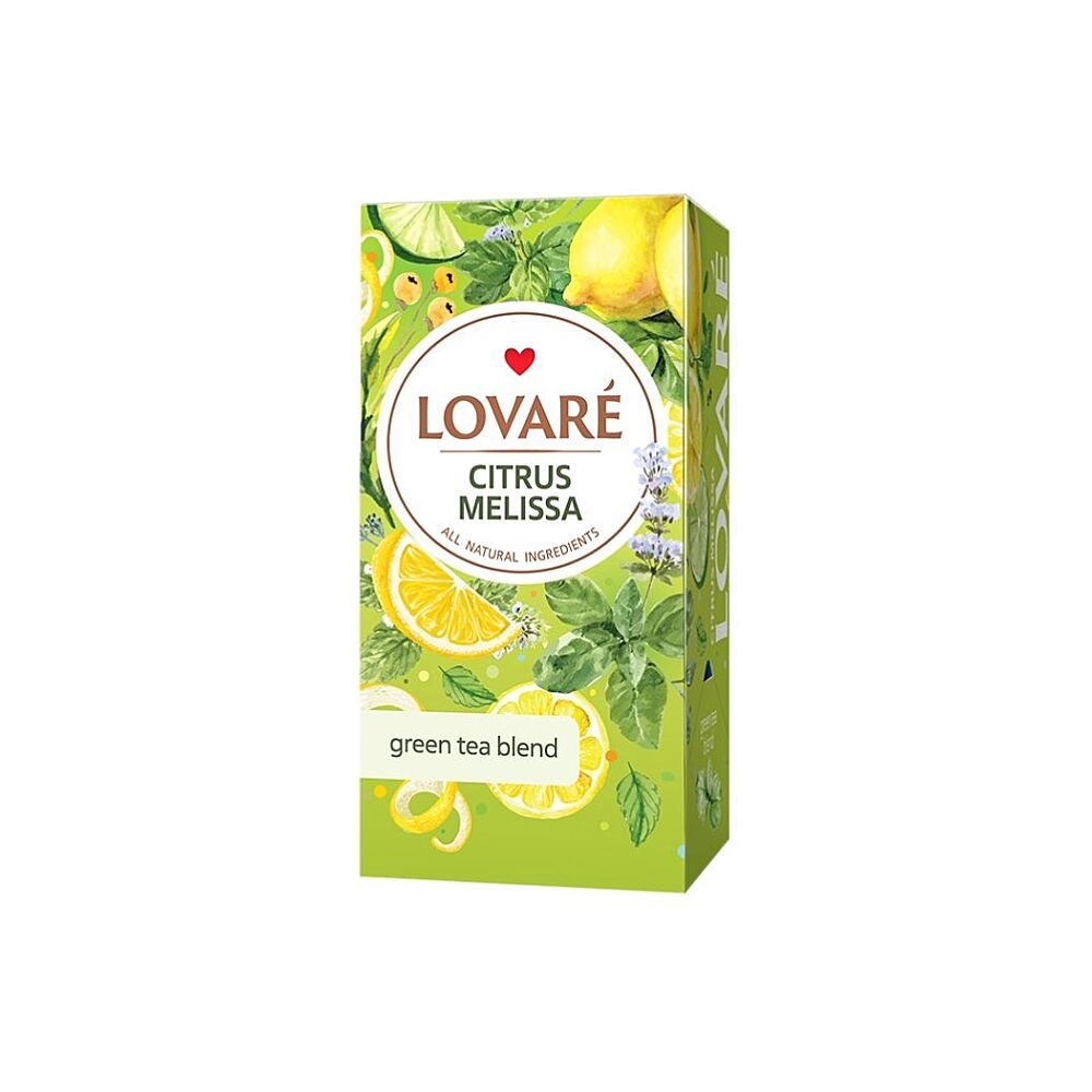 LOVARÉ Citrus melissa zelený čaj 24 sáčků