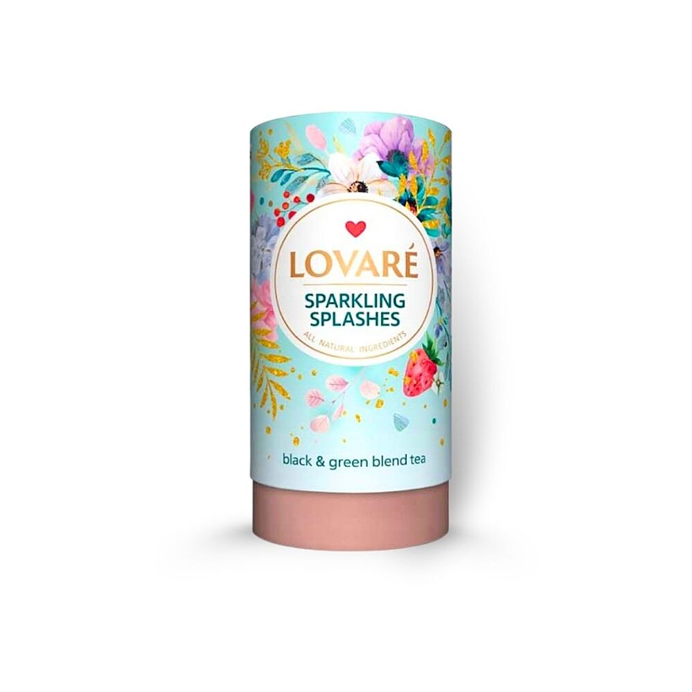 LOVARÉ Sparkling splashes černý a zelený čaj 80 g