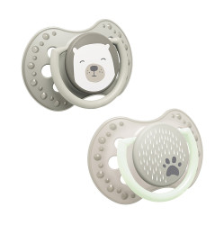 LOVI Dudlík silikonový dynamický buddy bear 0-6m 2 kusy