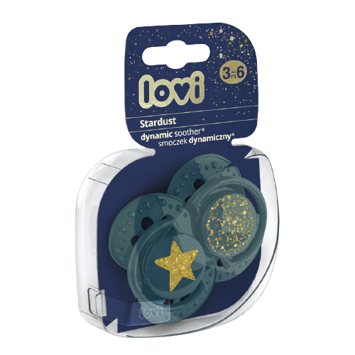 LOVI Dudlík silikonový dynamický STARDUST 3-6m  zelený 2 ks