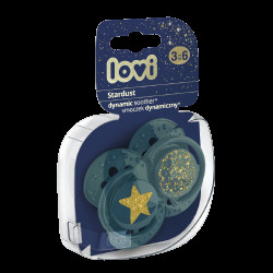 LOVI Dudlík silikonový dynamický STARDUST 3-6m  zelený 2 ks