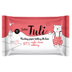 LUBA Tuli dětský vlhčený toaletní papír s 97 % vody a kyselinou mléčnou 50 ks