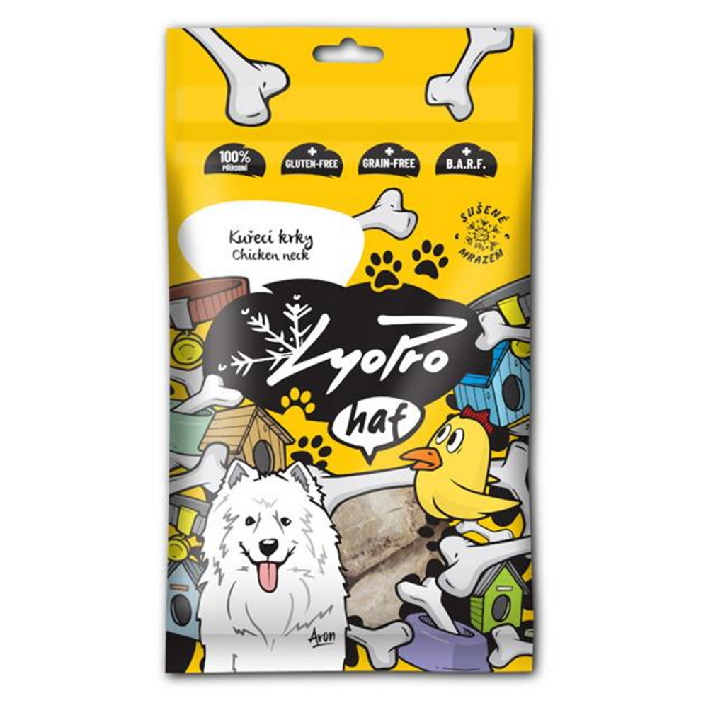 LYOPRO Mrazem sušené kuřecí krky pro psy 50 g