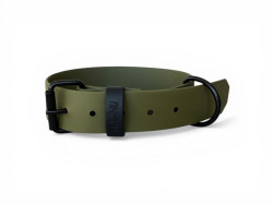 MA-NU Obojek Greeny Dreamy, Khaki, Kování: Černé, Obvod: 35 - 45 cm, Šířka: 3,8 cm