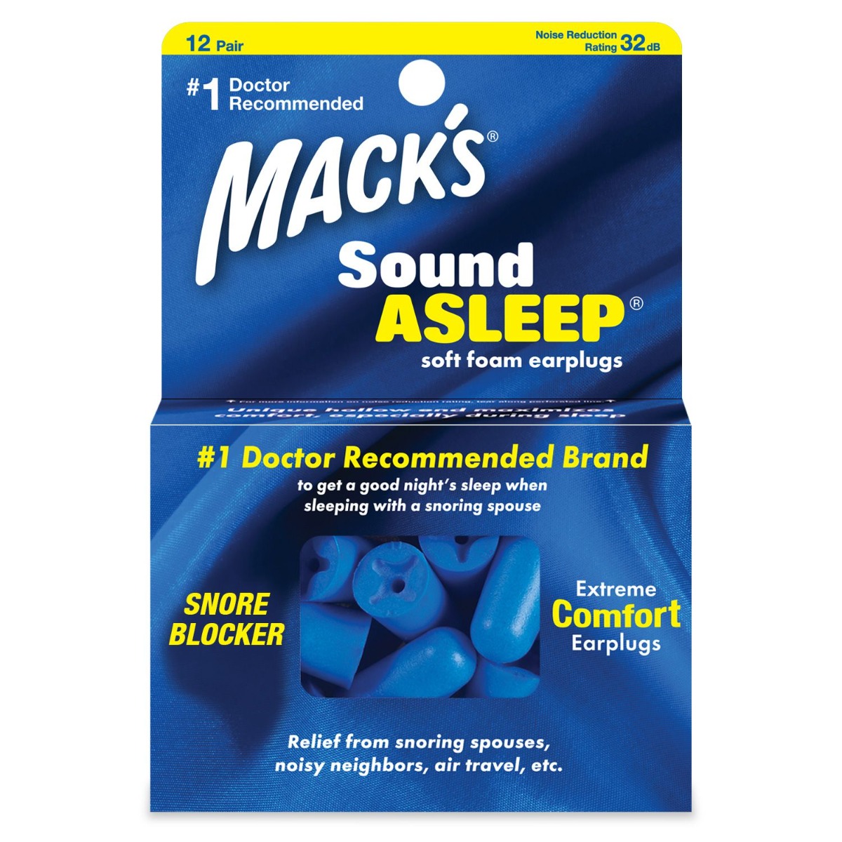 MACKS Sound Asleep špunty do uší 12 párů