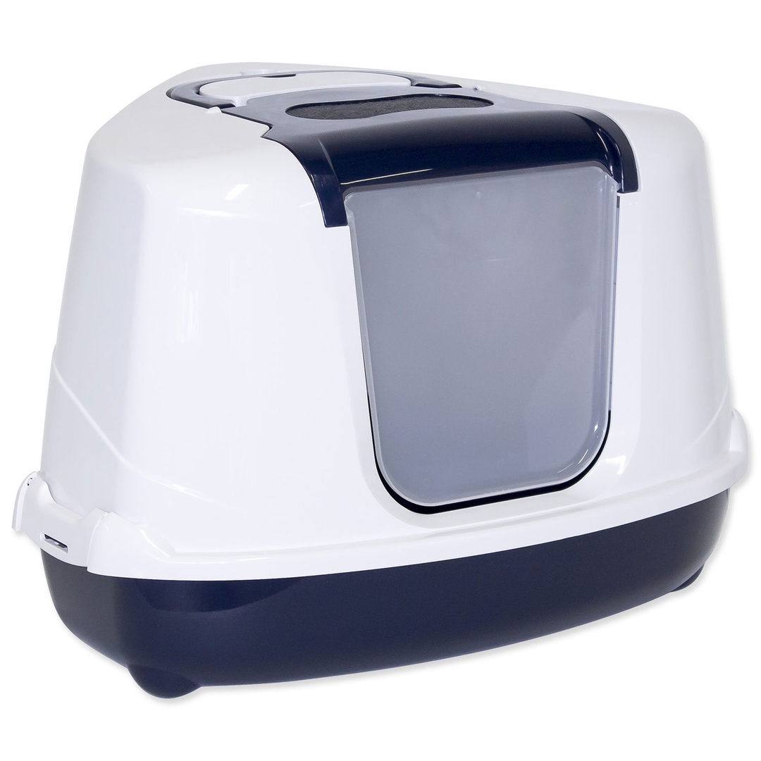 MAGIC CAT Toaleta Jumbo s krytem rohová modrá 59x45x39cm