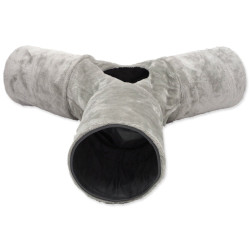MAGIC CAT Tunel plyš tvar Y šustící šedý 80x80x25cm