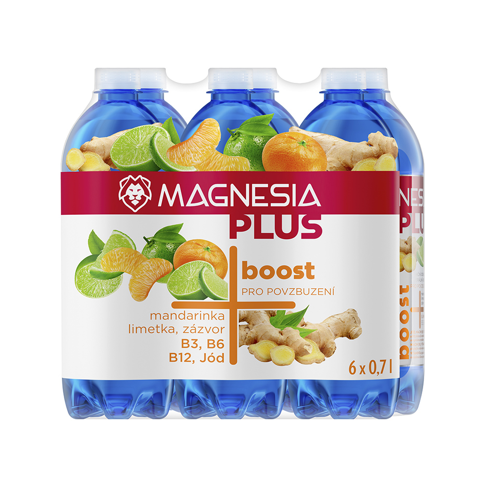 Magnesia Plus Boost mandarinka limetka zázvor 6x0,7 l